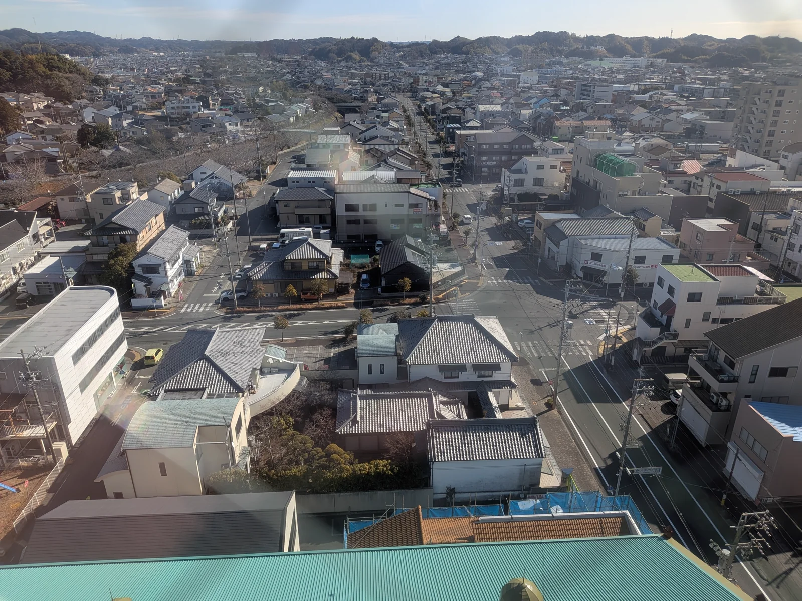 部屋からの眺め（掛川の街並み）